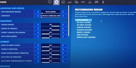 what is the best matchmaking region fortnite